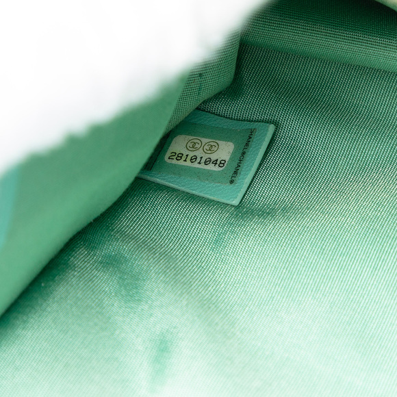 Pre-Loved Chanel Tweed PVC Logo Clutch - Picture 5 of 7